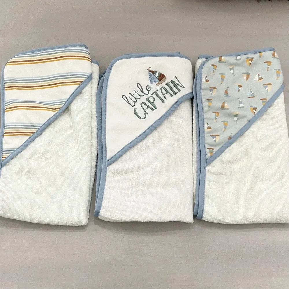 Kyle And Deena Baby Bath Towels 3 Pc Set Hooded